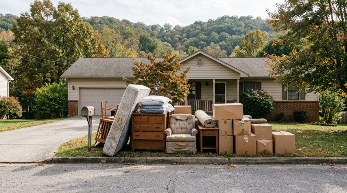 Curbside pile ready for pickup in Knoxville