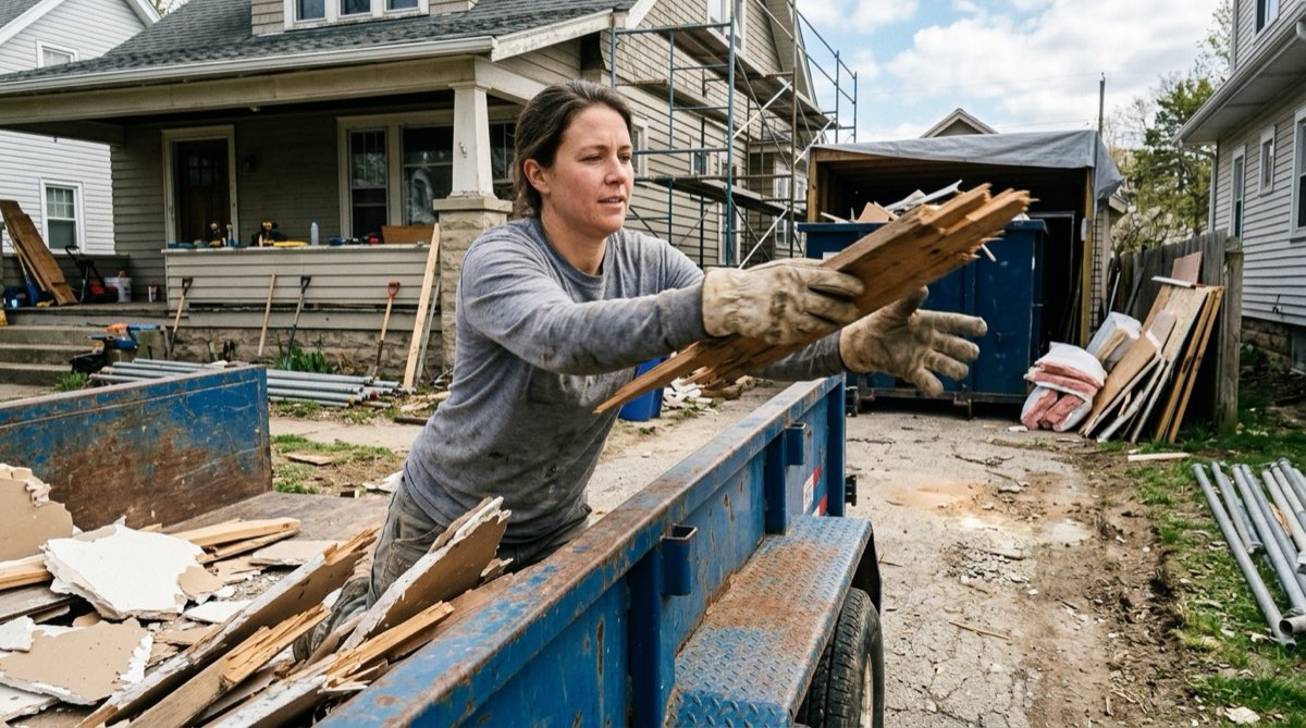 Hauling construction debris from a remodel