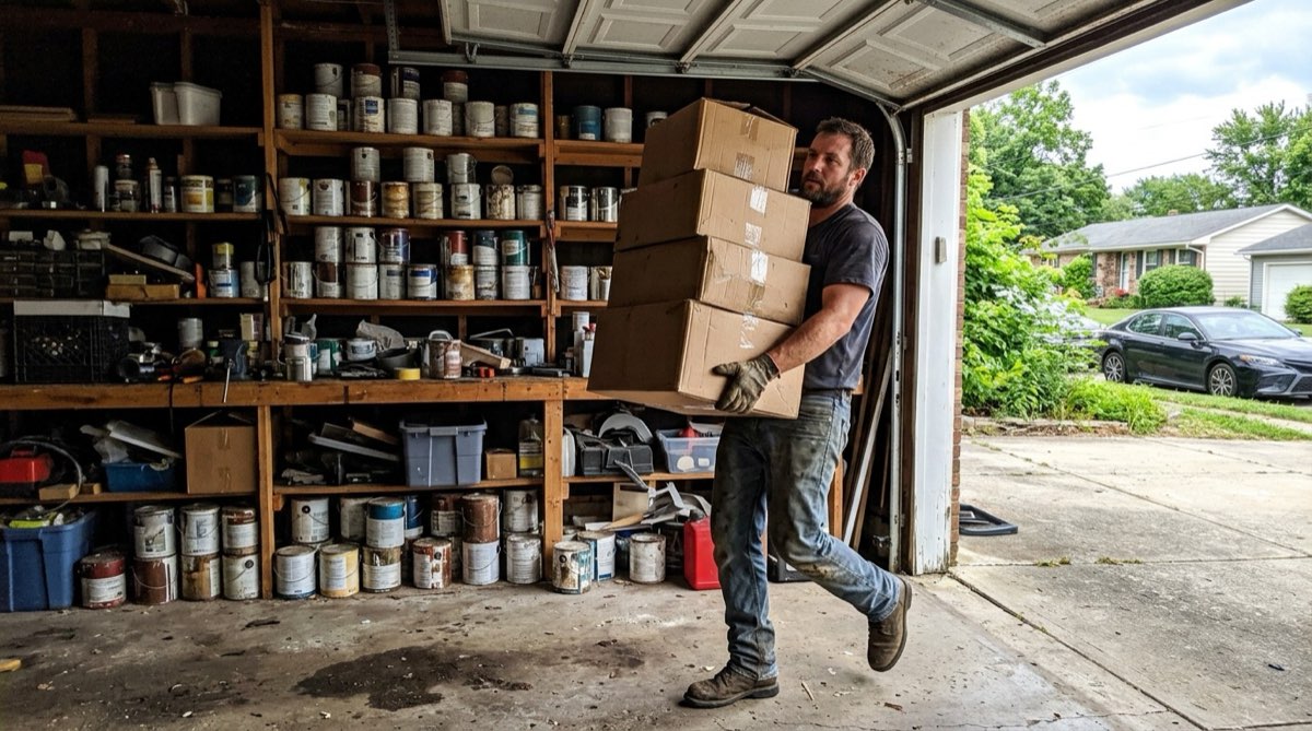 Clearing out a packed garage